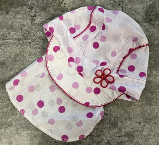 ŠILTOVKA s krytím krku "puntík" bielo-cyklamenová (3800)